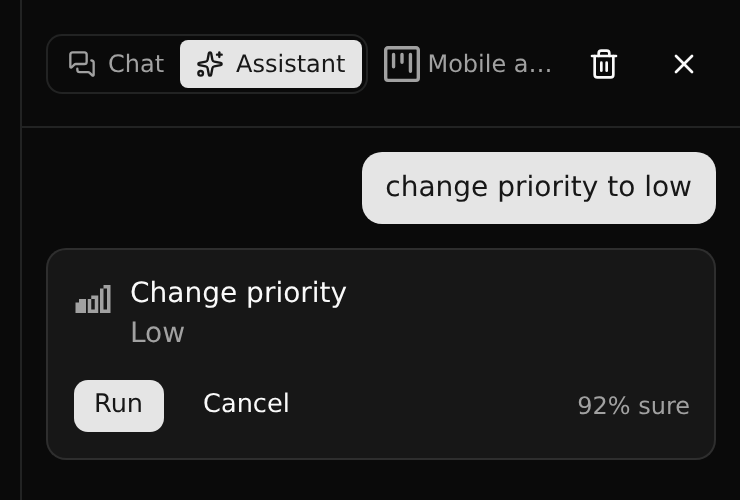 The assistant proposes a change