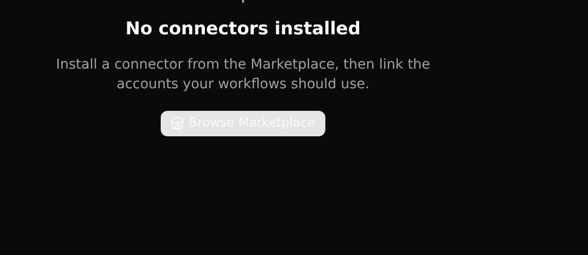 Integrations, before a connector is installed