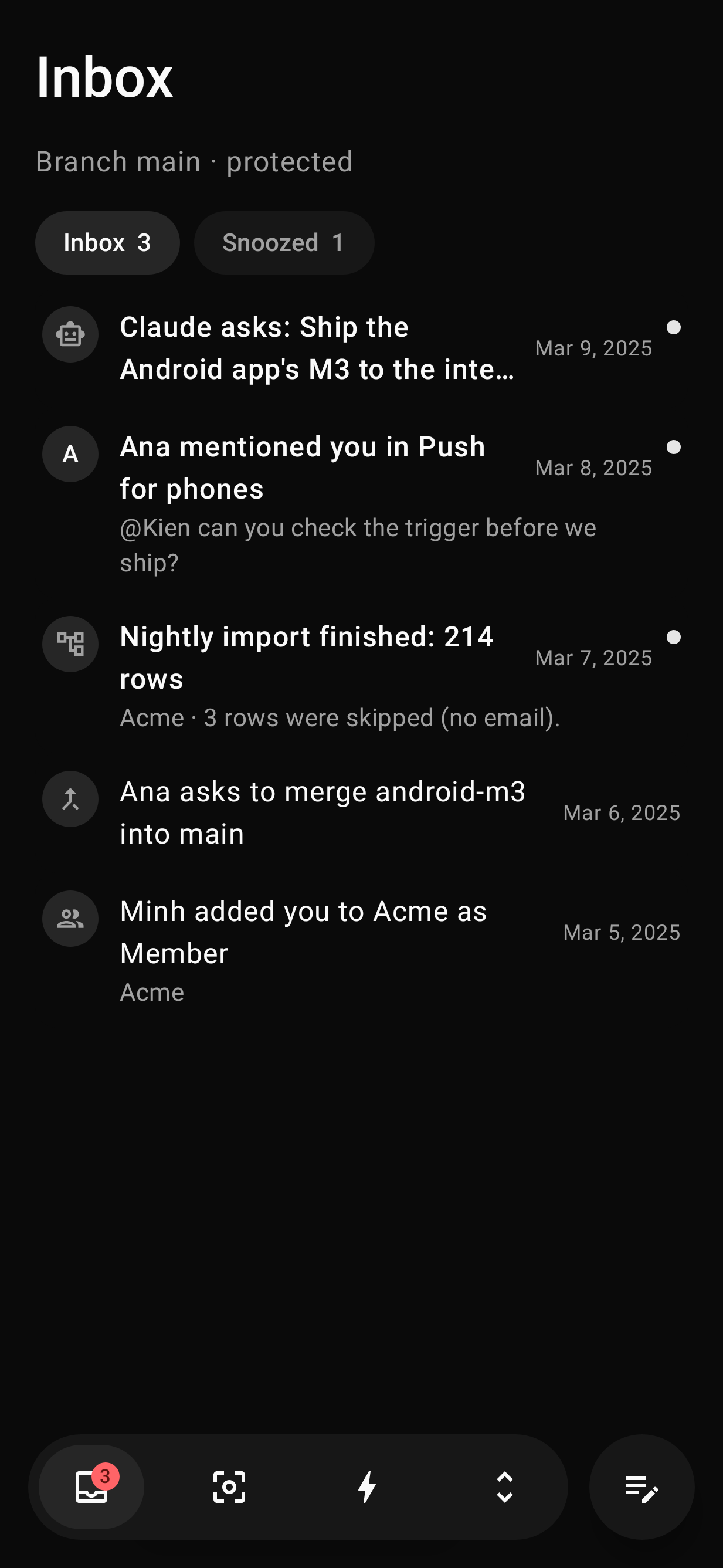 The Inbox on a phone