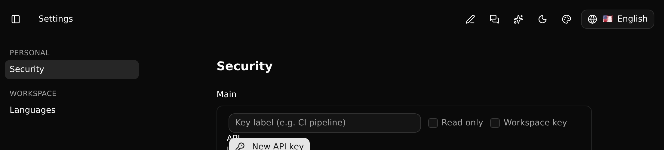 Settings > Security
