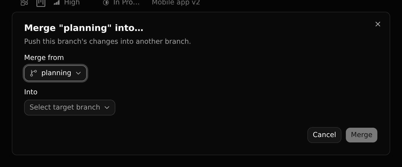 Merging a branch