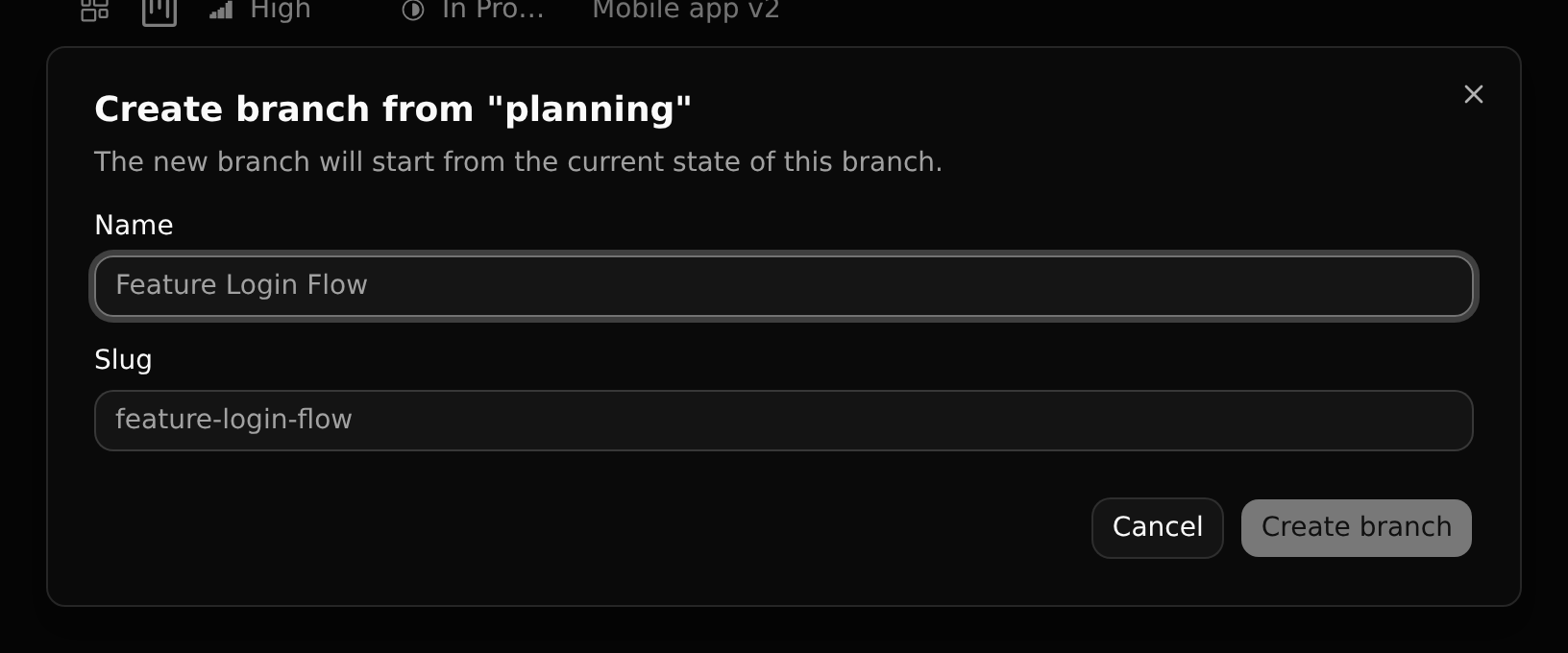 Creating a branch